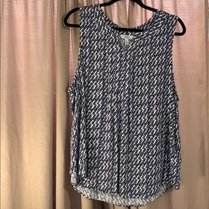 White and Navy Blouse